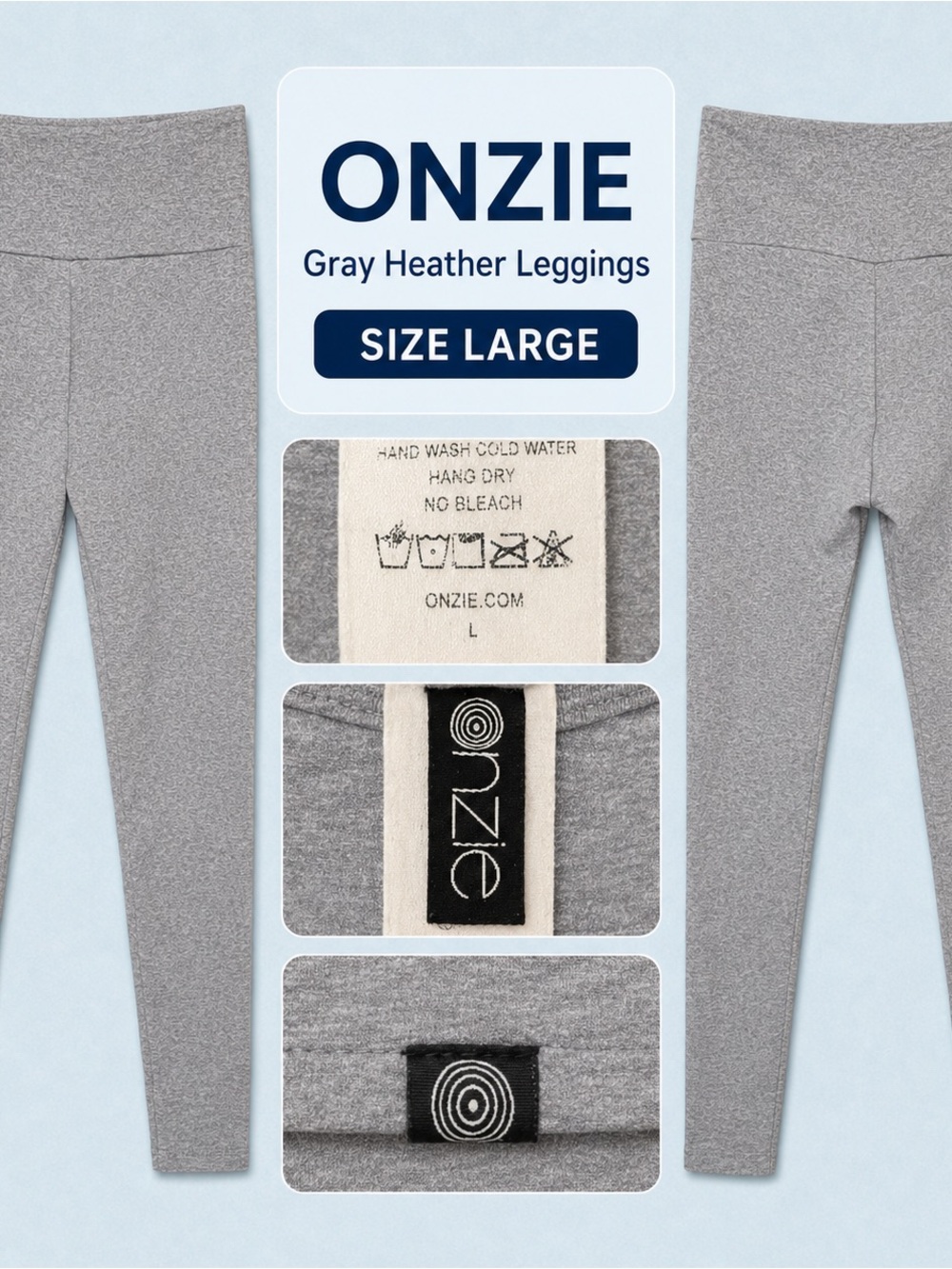 Onzie Gray Heather Leggings - Large